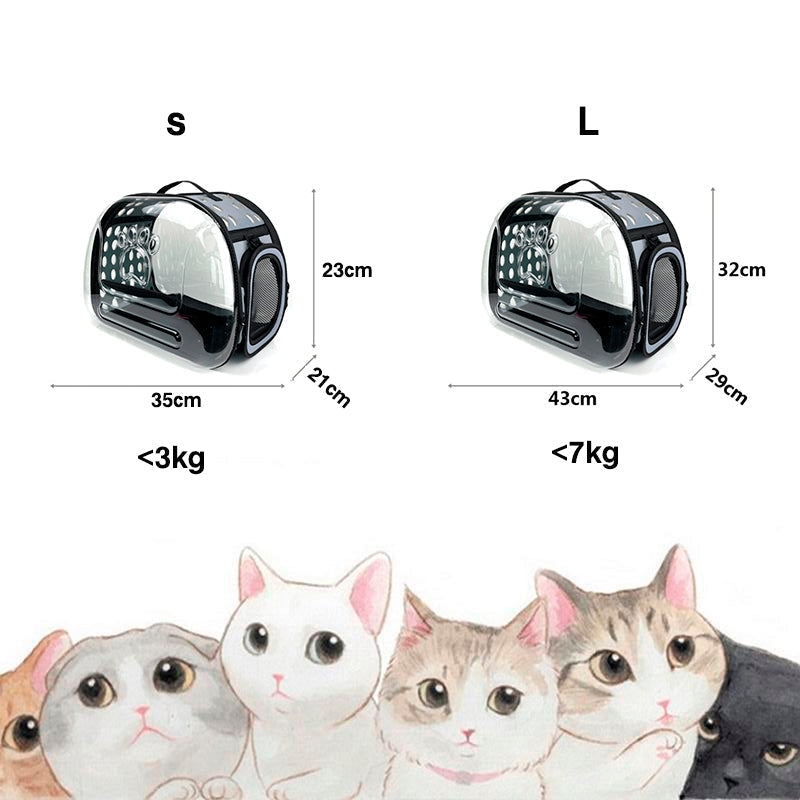 PrettyPets™ - Travel Transparent Cat Carrier Bag